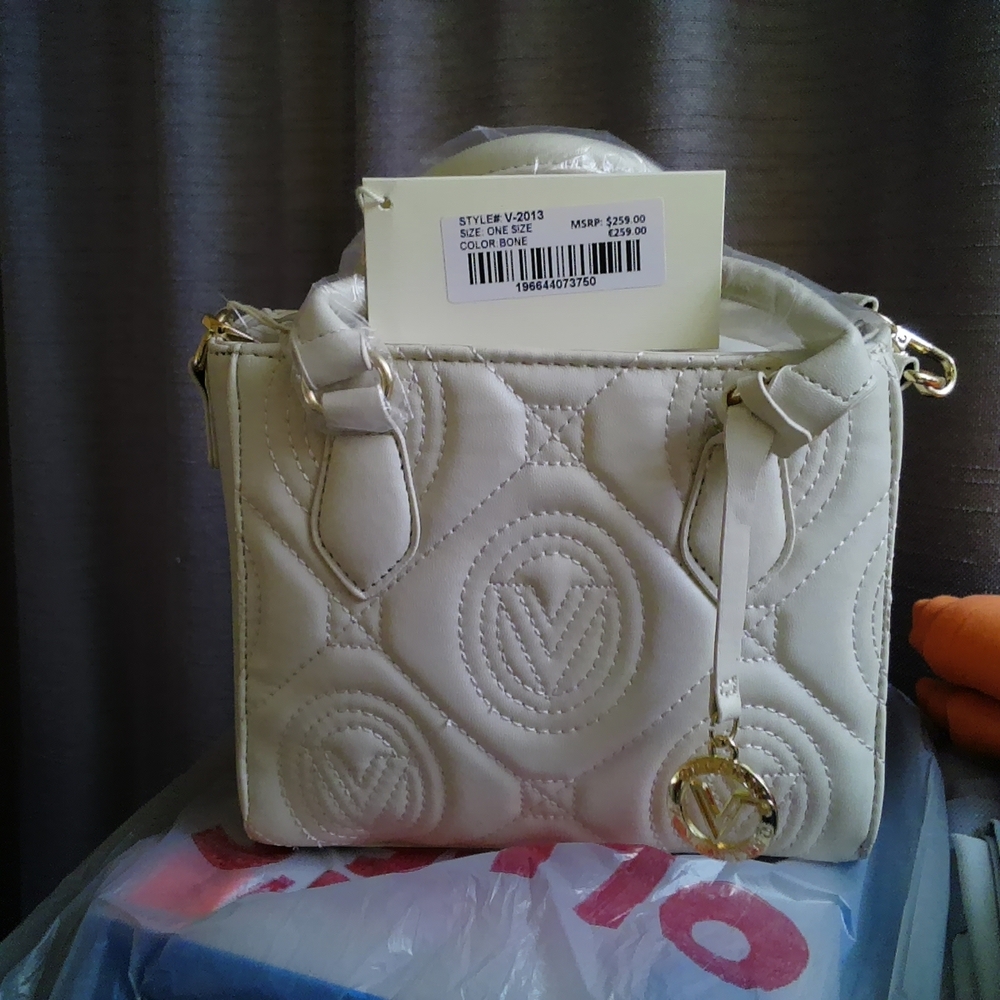 Valentino Orlandi Ivory Quilted Mini Bag